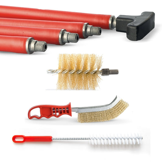 BARETTO KIT Pulizia CAMINO 6 M + Spazzola ACCIAIO 80/250mm - Tubi Canne Fumarie